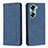 Leather Case Stands Flip Cover Holder B15F for Huawei Honor 60 5G Blue