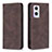 Leather Case Stands Flip Cover Holder B15F for OnePlus Nord N20 5G Brown