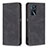 Leather Case Stands Flip Cover Holder B15F for Oppo A16 Black