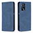 Leather Case Stands Flip Cover Holder B15F for Oppo A16 Blue