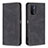 Leather Case Stands Flip Cover Holder B15F for Oppo A54 5G Black