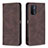 Leather Case Stands Flip Cover Holder B15F for Oppo A54 5G Brown