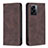 Leather Case Stands Flip Cover Holder B15F for Oppo A77 5G Brown