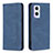 Leather Case Stands Flip Cover Holder B15F for Oppo A96 5G Blue