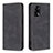 Leather Case Stands Flip Cover Holder B15F for Oppo F19 Black