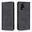 Leather Case Stands Flip Cover Holder B15F for Oppo Reno6 Lite Black