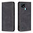 Leather Case Stands Flip Cover Holder B15F for Realme C21 Black