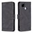 Leather Case Stands Flip Cover Holder B15F for Realme C25 Black