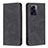 Leather Case Stands Flip Cover Holder B15F for Realme V23 5G Black