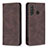 Leather Case Stands Flip Cover Holder B15F for Samsung Galaxy A21 Brown