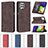 Leather Case Stands Flip Cover Holder B15F for Samsung Galaxy A22 4G