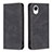 Leather Case Stands Flip Cover Holder B15F for Samsung Galaxy A23e 5G Black