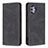 Leather Case Stands Flip Cover Holder B15F for Samsung Galaxy A32 4G Black