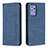 Leather Case Stands Flip Cover Holder B15F for Samsung Galaxy A72 4G Blue