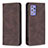 Leather Case Stands Flip Cover Holder B15F for Samsung Galaxy A72 4G Brown