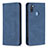 Leather Case Stands Flip Cover Holder B15F for Samsung Galaxy M11 Blue