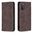 Leather Case Stands Flip Cover Holder B15F for Samsung Galaxy S20 FE 5G Brown