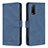 Leather Case Stands Flip Cover Holder B15F for Vivo Y11s Blue