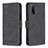 Leather Case Stands Flip Cover Holder B15F for Vivo Y12s (2021) Black