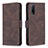 Leather Case Stands Flip Cover Holder B15F for Vivo Y12s (2021) Brown