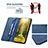 Leather Case Stands Flip Cover Holder B15F for Vivo Y35 4G