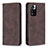 Leather Case Stands Flip Cover Holder B15F for Xiaomi Mi 11i 5G (2022) Brown
