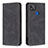 Leather Case Stands Flip Cover Holder B15F for Xiaomi POCO C3 Black