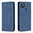 Leather Case Stands Flip Cover Holder B15F for Xiaomi POCO C3 Blue