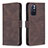 Leather Case Stands Flip Cover Holder B15F for Xiaomi Poco M4 Pro 5G Brown