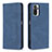 Leather Case Stands Flip Cover Holder B15F for Xiaomi Poco M5S Blue