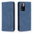 Leather Case Stands Flip Cover Holder B15F for Xiaomi Poco X4 NFC Blue