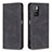 Leather Case Stands Flip Cover Holder B15F for Xiaomi Redmi 10 4G Black