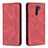 Leather Case Stands Flip Cover Holder B15F for Xiaomi Redmi 9 Red