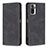 Leather Case Stands Flip Cover Holder B15F for Xiaomi Redmi Note 10 4G Black