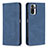 Leather Case Stands Flip Cover Holder B15F for Xiaomi Redmi Note 10 4G Blue