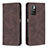 Leather Case Stands Flip Cover Holder B15F for Xiaomi Redmi Note 11 4G (2021) Brown