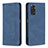 Leather Case Stands Flip Cover Holder B15F for Xiaomi Redmi Note 11 4G (2022) Blue