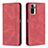 Leather Case Stands Flip Cover Holder B15F for Xiaomi Redmi Note 11 SE India 4G Red