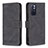 Leather Case Stands Flip Cover Holder B15F for Xiaomi Redmi Note 11T 5G Black