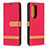 Leather Case Stands Flip Cover Holder B16F for Huawei P50 Pro Red