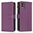 Leather Case Stands Flip Cover Holder B16F for Nokia C210 Purple