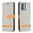 Leather Case Stands Flip Cover Holder B16F for Nokia G22 Gray