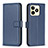 Leather Case Stands Flip Cover Holder B16F for Realme C51 Blue