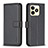 Leather Case Stands Flip Cover Holder B16F for Realme Narzo N53 Black