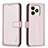 Leather Case Stands Flip Cover Holder B16F for Realme Narzo N53 Pink