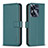 Leather Case Stands Flip Cover Holder B16F for Realme Narzo N55 Green