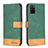 Leather Case Stands Flip Cover Holder B16F for Samsung Galaxy A02s Green