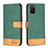 Leather Case Stands Flip Cover Holder B16F for Samsung Galaxy A03s Green