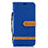 Leather Case Stands Flip Cover Holder B16F for Samsung Galaxy A10 Blue