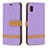 Leather Case Stands Flip Cover Holder B16F for Samsung Galaxy A10e Clove Purple